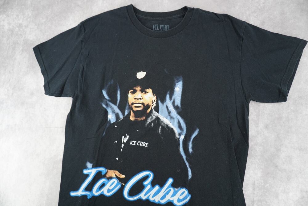 Ice Cube Rap Tee Black Graphic T-Shirt Size L Hip Hop Streetwear
